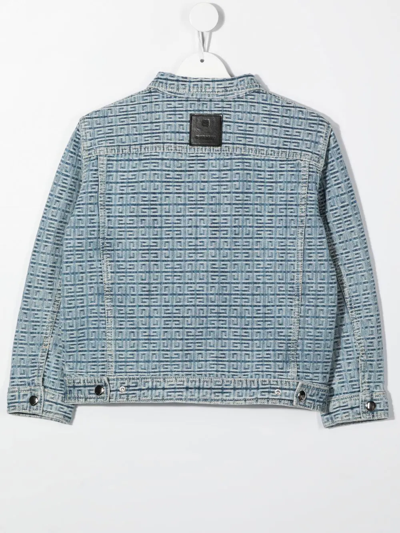 Shop Givenchy Monogram-pattern Denim Jacket In Blue