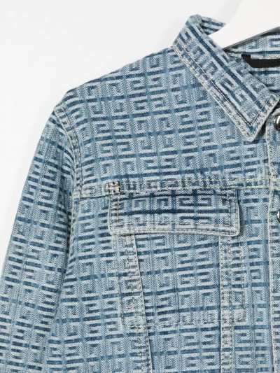 Shop Givenchy Monogram-pattern Denim Jacket In Blue