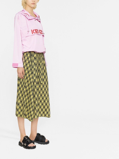 Kenzo Pink Logo Print Windbreaker In Pink