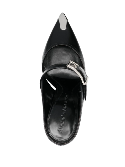 Shop Alexander Mcqueen Metal-toecap 110mm Heel Pumps In Black