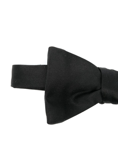 Shop Maison Margiela Silk Bow Tie In Black