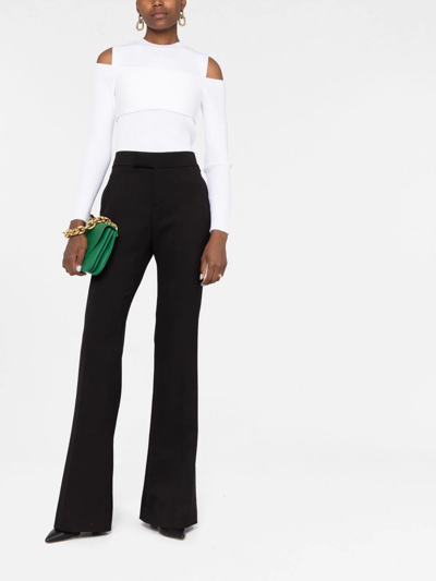 Shop Tom Ford Flared-leg Tailored-cut Trousers In Black