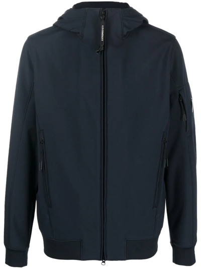 Shop C.p. Company Lens Detail Hooded Jacket In Blue