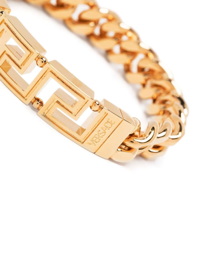 Shop Versace Greca Curb-chain Bracelet In Gold