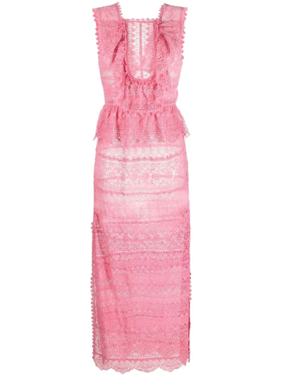 Shop Ulla Johnson Lilia Sleeveless Long Dress In Pink