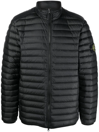 Shop Stone Island Compass-patch Puffer Jacket In Black