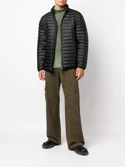 Shop Stone Island Compass-patch Puffer Jacket In Black