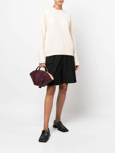 Jil Sander Liso Crew-neck Wool Jumper In Neutrals