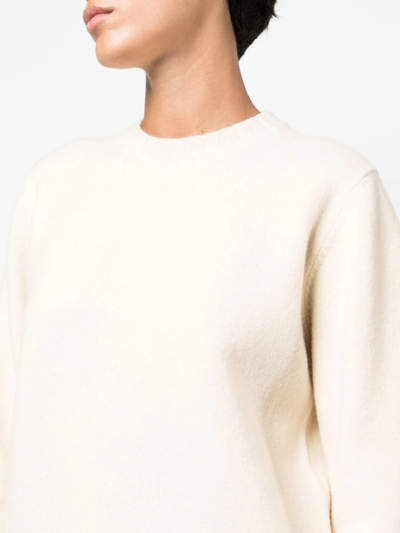 Jil Sander Liso Crew-neck Wool Jumper In Neutrals