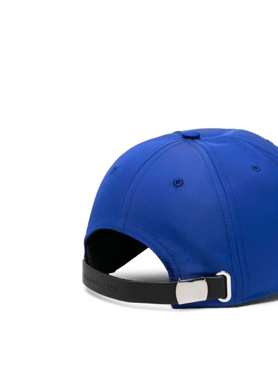 Shop Alexander Mcqueen Graffiti-print Baseball Cap In Blue