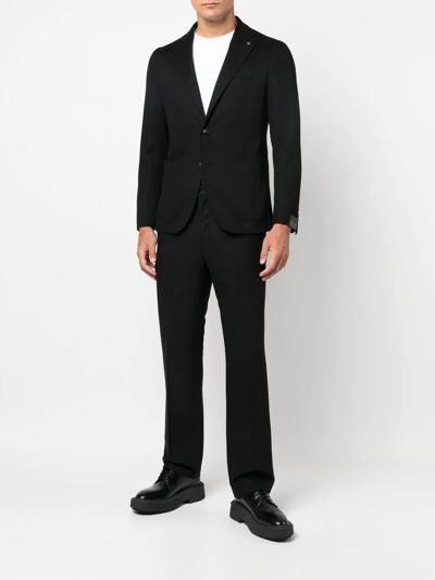 Shop Tagliatore Single-breasted Wool-cashmere Blazer In Black