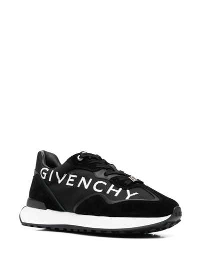 Shop Givenchy Logo-print Panelled Lace-up Sneakers In Black