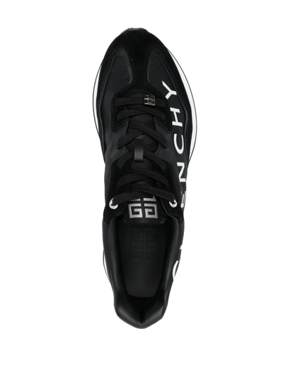 Shop Givenchy Logo-print Panelled Lace-up Sneakers In Black