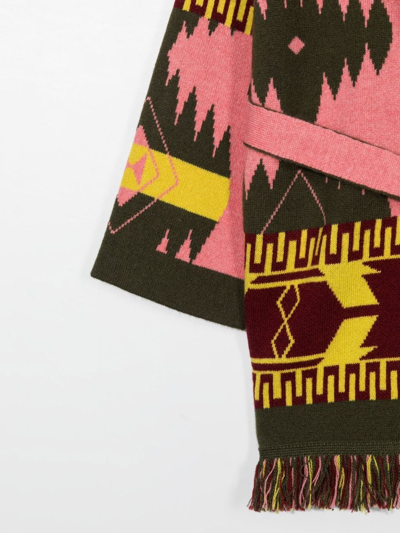 抽象图案束腰开衫