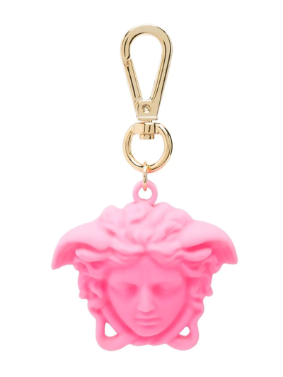 Shop Versace Medusa Pendant Keyring In Pink