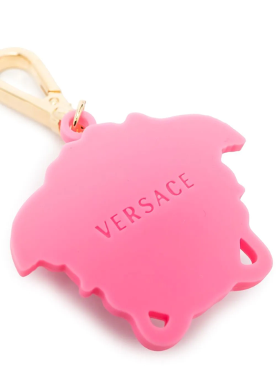 Shop Versace Medusa Pendant Keyring In Pink