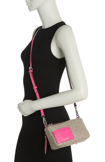 Shop Calvin Klein Jana Crossbody Bag In Alm/ Tpe/ Pnk Flmb