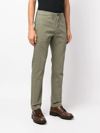 Shop Ralph Lauren Rrl Officer's Straight-leg Trousers In Grün