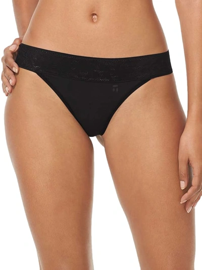 Shop Tommy John Second Skin Lace Thong In Black