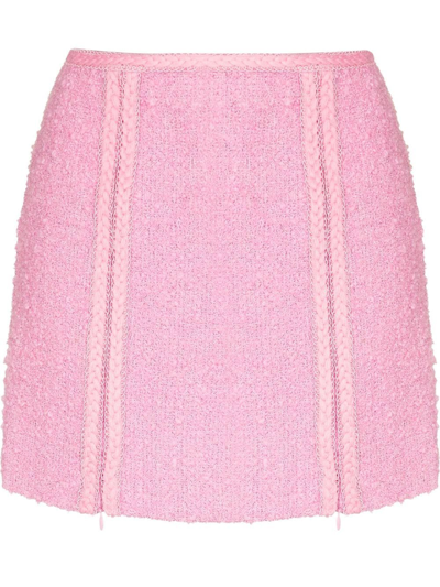 Shop Rotate Birger Christensen Lina Bouclé Mini Skirt In Rosa