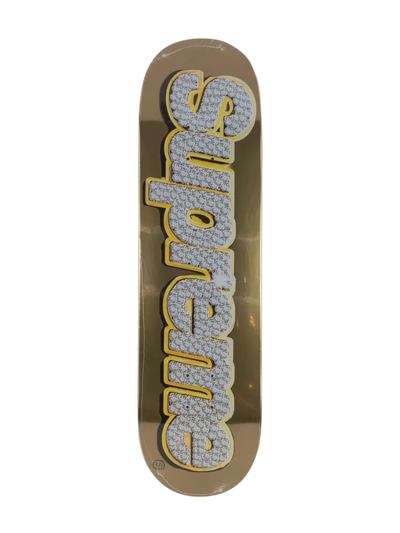 Shop Supreme Bling Box Logo Skateboard Deck In Nude