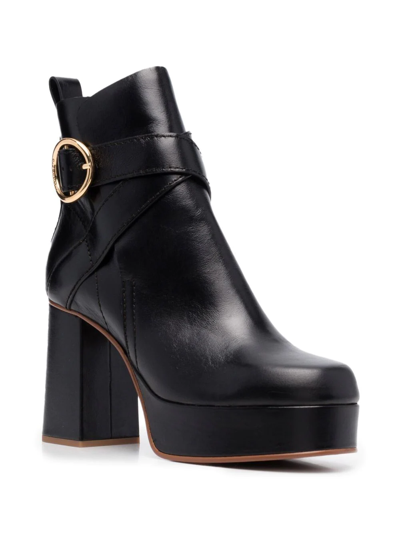 Shop See By Chloé Buckle-fastening 95mm Leather Boots In Schwarz