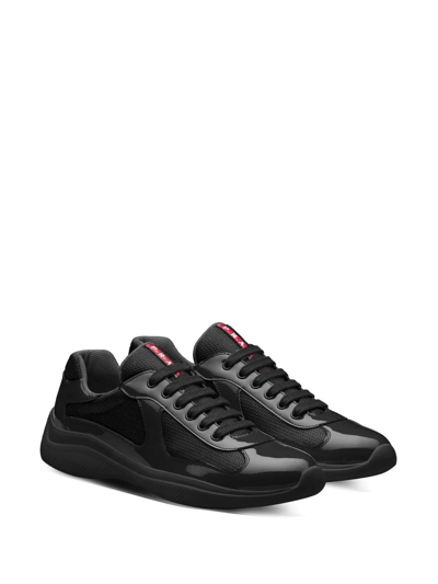 Prada Men's America's Cup Patent Leather Patchwork Sneakers In Black |  ModeSens