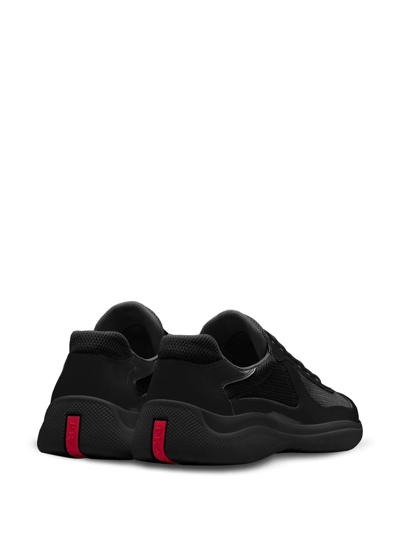 Shop Prada America's Cup Low-top Sneakers In Black