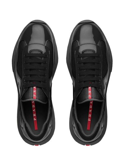 Shop Prada America's Cup Low-top Sneakers In Black