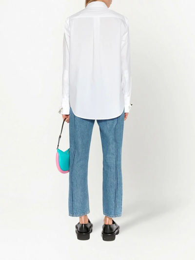 Jw Anderson White Chain-embellished Cotton-poplin Shirt In White