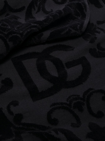 Shop Dolce & Gabbana Barocco Logo-jacquard Towels (set Of Five) In Black