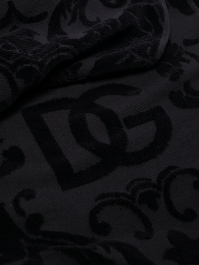 Dolce & Gabbana Terry Cotton Towels (set Of Five) In Black