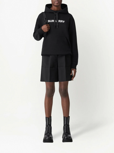 Burberry Poulter Hoodie With Logo Print In Schwarz
