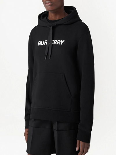 Burberry Poulter Hoodie With Logo Print In Schwarz