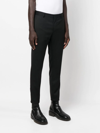 Shop Pt Torino Cropped Tailored Trousers In Schwarz