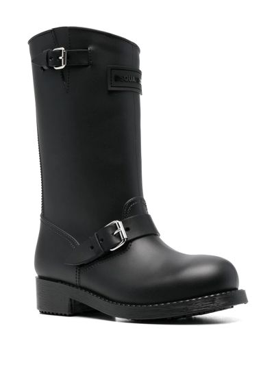 Dsquared2 Mid-calf Rain Boots In Black