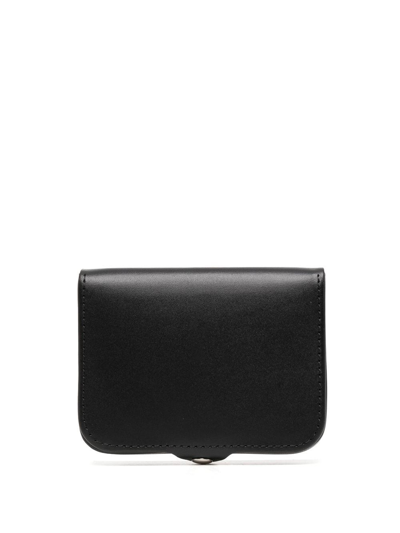 Shop Apc Snap-fastening Leather Wallet In Black