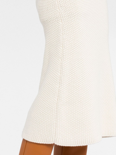 Shop Chloé Cashmere Midi Skirt In White