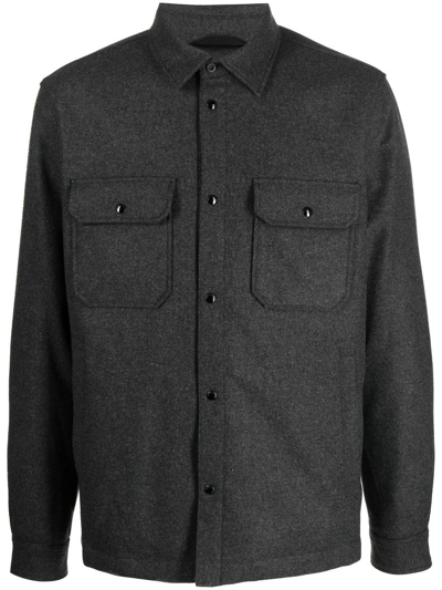 Woolrich Two-pocket Button-up Shirt Jacket In Grau