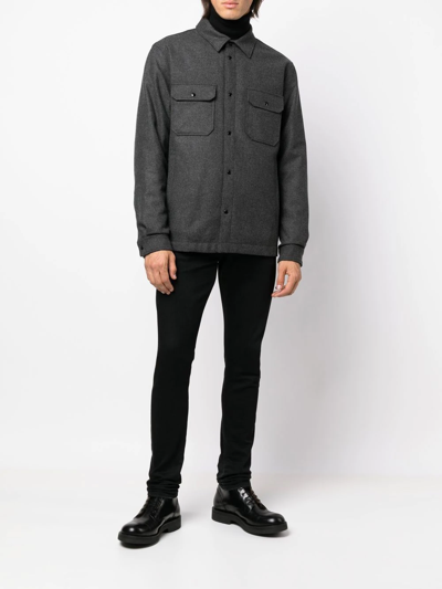 Woolrich Two-pocket Button-up Shirt Jacket In Grau