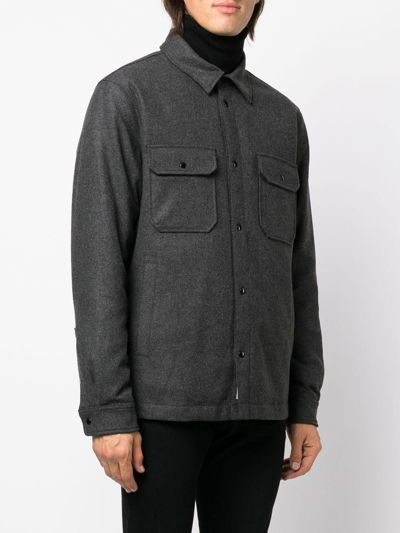 Woolrich Two-pocket Button-up Shirt Jacket In Grau