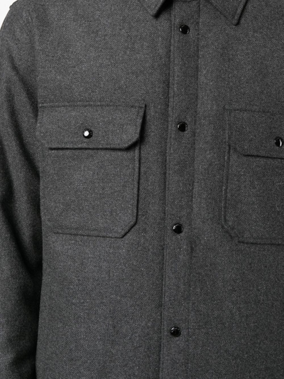 Shop Woolrich Long-sleeve Shirt Jacket In Grau
