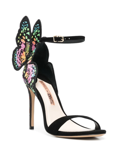 Shop Sophia Webster Chiara 110mm Butterfly Sandals In Schwarz