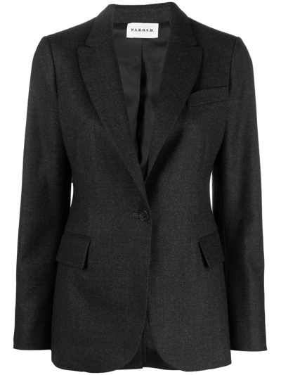 Shop P.a.r.o.s.h Single-breasted Blazer Jacket In Grau