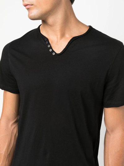 Shop Zadig & Voltaire Monastir Henley-neck T-shirt In Schwarz