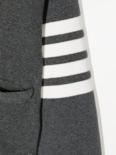 Shop Thom Browne Stripe-detail V-neck Cardigan In Grau