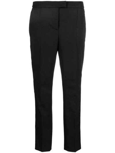 Shop Moschino Slim-cut Tailored Trousers In Schwarz