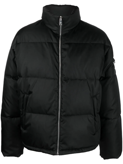 Shop Prada Re-nylon Puffer Jacket In Schwarz