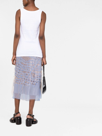 Prada Ribbed Knit Jersey Tank Top In Weiss