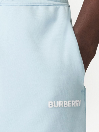 Shop Burberry Logo-print Track Shorts In Blau